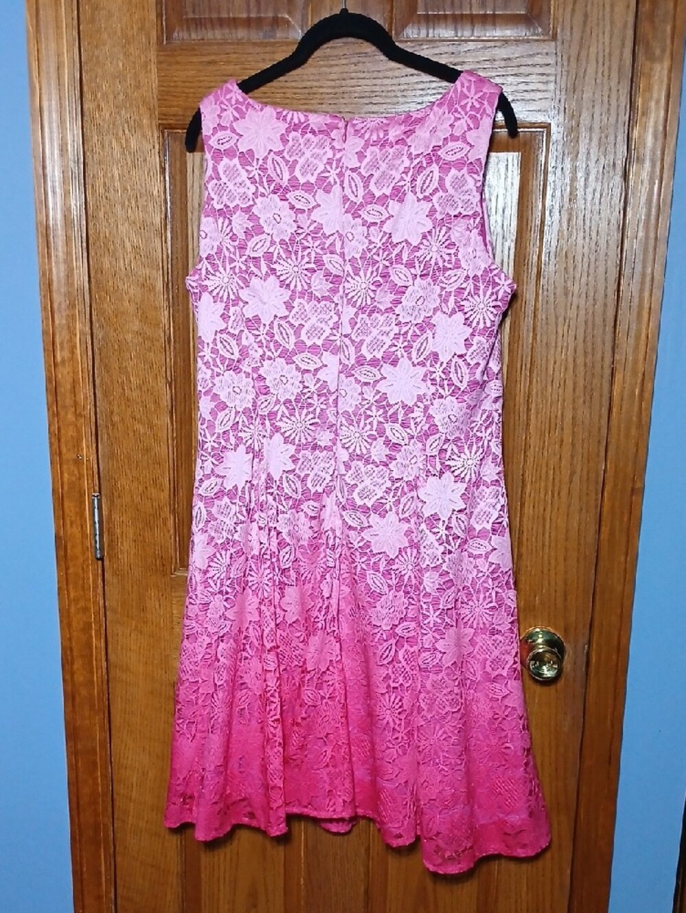New York & Company Ombre Pink Lace-Trim Dress - Picture 2 of 9